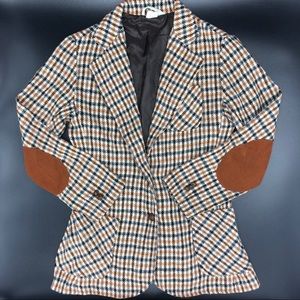 Vintage Plaid Gingham Blazer